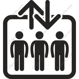 Elevator Icon with Directional Arrows