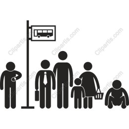 Diverse Group at Bus Stop