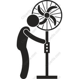 Minimalist Person with Fan