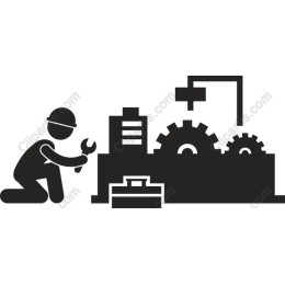 Industrial Worker with Gears