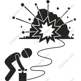 Construction Worker with Explosion