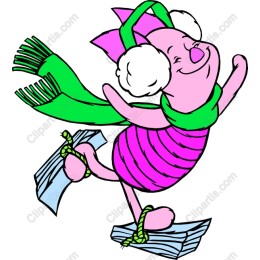 Joyful Piglet on Money Skates