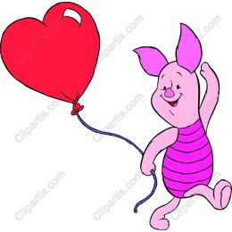 Joyful Piglet with Heart Balloon