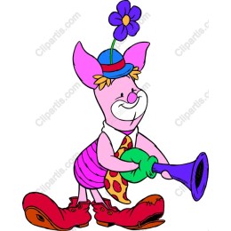 Whimsical Cartoon Pig with Trumpet