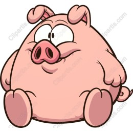 Cheerful Cartoon Pig