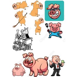 Pig Clipart Bundle - Playful