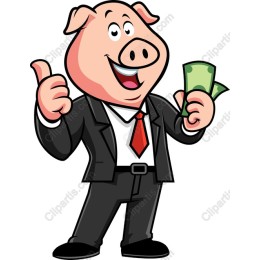Cheerful Business Pig