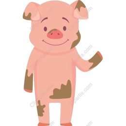 Adorable Cartoon Pig