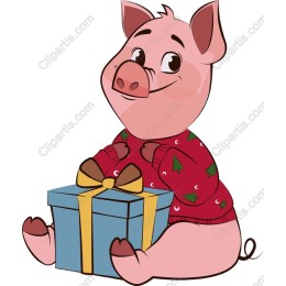 Charming Christmas Piglet
