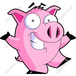 Joyful Cartoon Pig