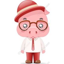 Whimsical Pig Character
