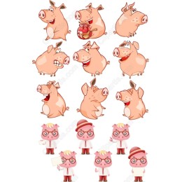 Playful Pig Clipart Collection