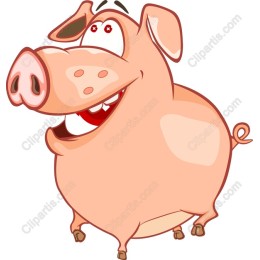 Cheerful Cartoon Pig