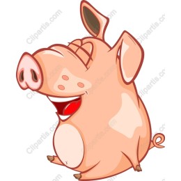 Cheerful Cartoon Pig