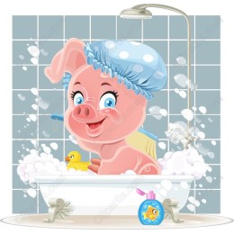 Adorable Pig in Bathtub