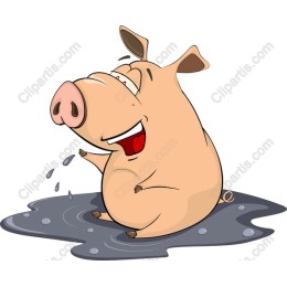 Cheerful Cartoon Pig