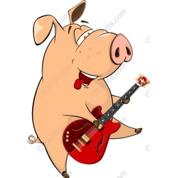 Rocking Pig Cartoon