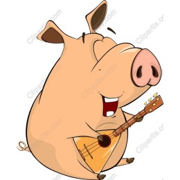 Cheerful Pig Playful Balalaika