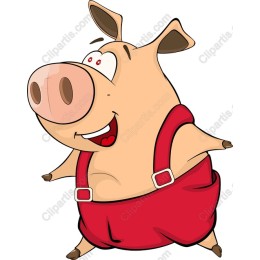 Cheerful Pig Character