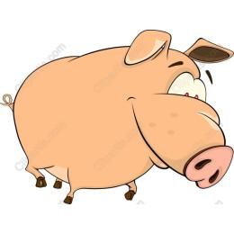Whimsical Cartoon Pig