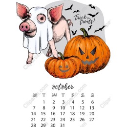 Whimsical Pig Ghost Halloween