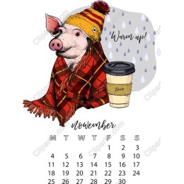 Cozy Pig in Beanie