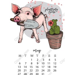 Whimsical Pig Gardening