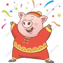 Cheerful Pig Celebration