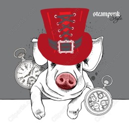 Steampunk Style Pig