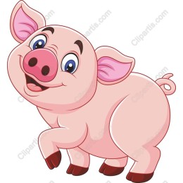 Cheerful Cartoon Pig