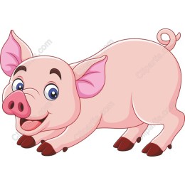 Playful Cartoon Pig