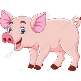 Joyful Cartoon Pig