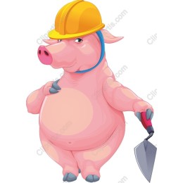 Playful Construction Pig