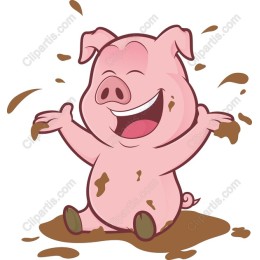 Happy Piglet in Mud