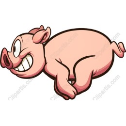 Cheerful Cartoon Pig