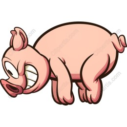 Whimsical Cartoon Pig