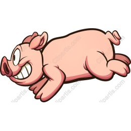 Cheerful Cartoon Pig