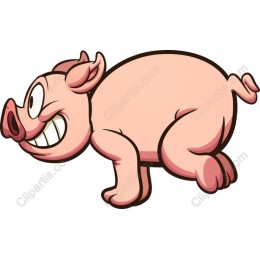Whimsical Cartoon Pig