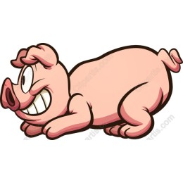 Cheerful Cartoon Pig
