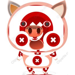 Playful Pig Character