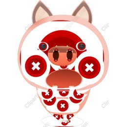 Charming Red Pig