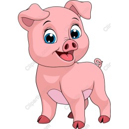 Adorable Cartoon Pig