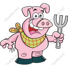 Cheerful Cartoon Pig