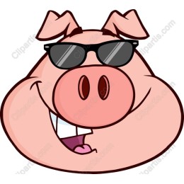 Cool Cartoon Pig with Sunglasses