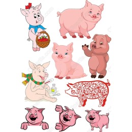 Charming Pig Bundle - Clipart Set
