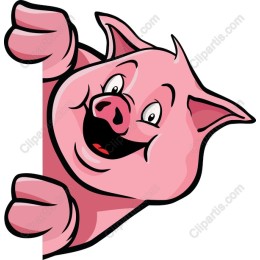 Cheerful Pink Pig