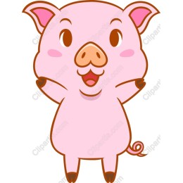Cheerful Cartoon Pig