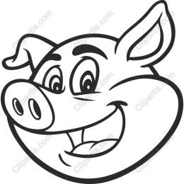 Cheerful Cartoon Pig