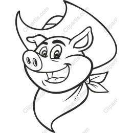 Cheerful Cowboy Pig