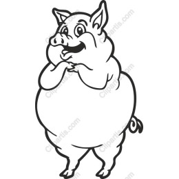 Cheerful Chubby Pig